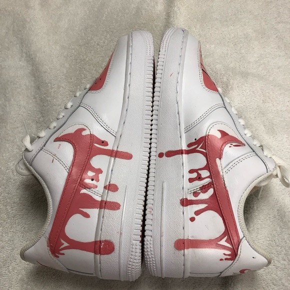 Customized Nike Air Force 1's white and pink women Size 8 Never used - Picture 9 of 15